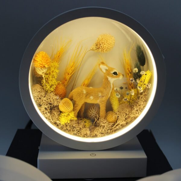 3HLINK autumn preserved flower deer chargeable Bluetooth sound small night light