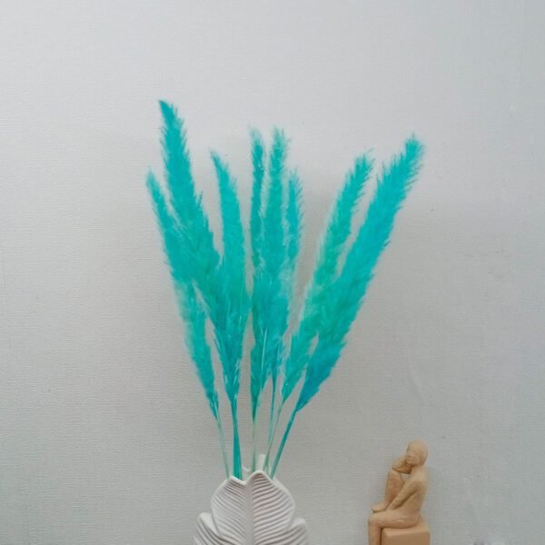 Tiffany blue dried pampas grass flower