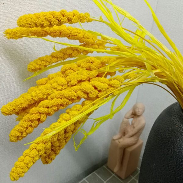 yellow bleach preserved millet flower decor