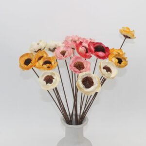 3HLINK Multicolor real touch dry poppy hand-made splicing dried flowers in vase