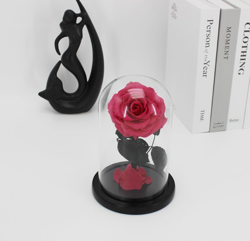 3HLINk Customized Eternal Flower Rose in Glass Cover