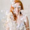 3HLINK bride holding Lunaria leaf dried flowers