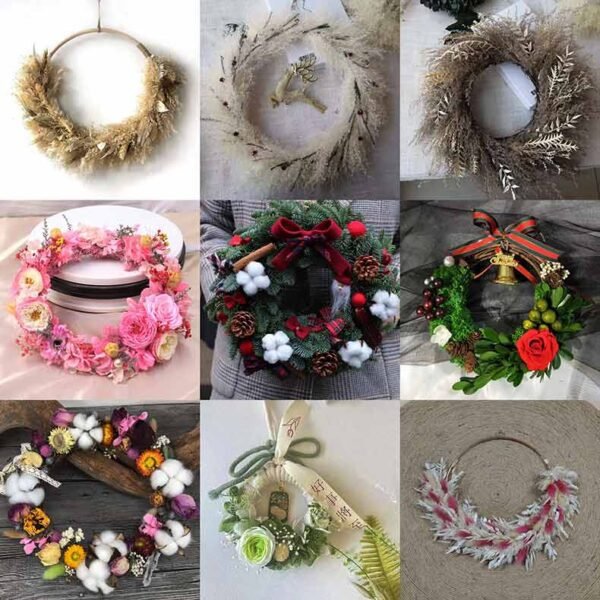 Various styles of dried flower preserved flower wreath inner door hanging wreath