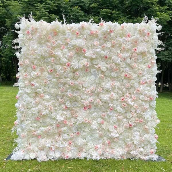 3HLINK 2m*2m pink white artificial flower wedding wall