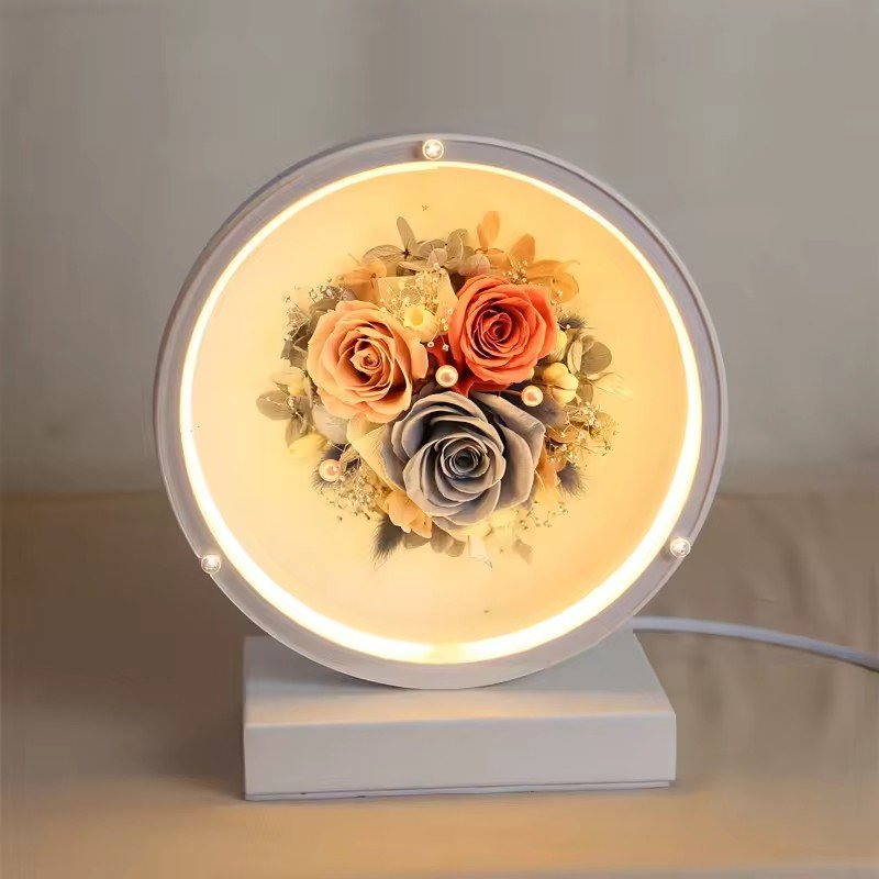 3HLINK preserved three rose flower chargeable Bluetooth sound small night light