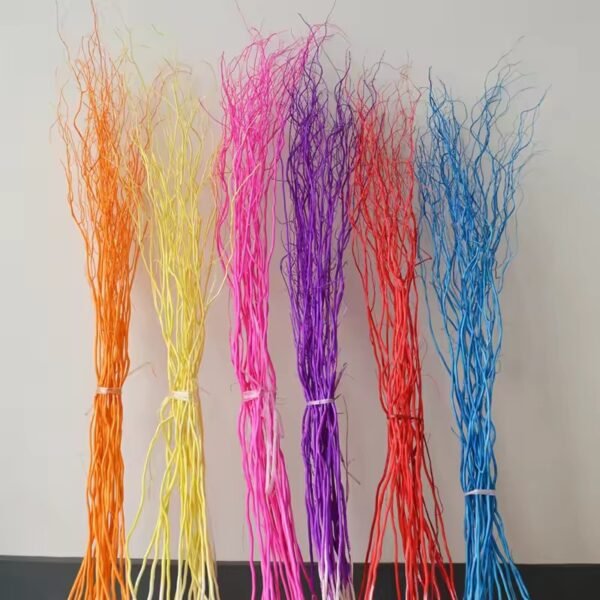 Multicolor dry natural real white dragon curly willow branch pink red purple yellow orange blue