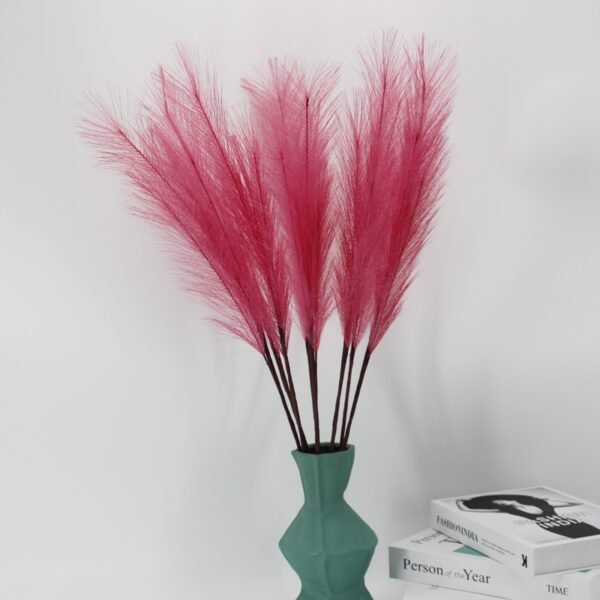 3HLINK red faux artificial pampas grass bouquet