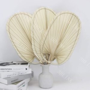 Handmade off-white oval palm leaf flower arrangement display